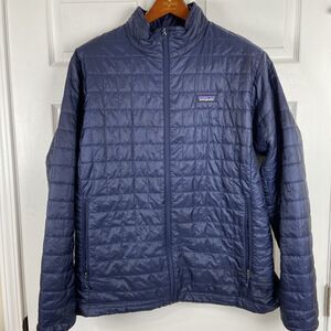 Patagonia Primaloft Puffer Jacket Mens XXL Dark Blue Quilted Full Zip